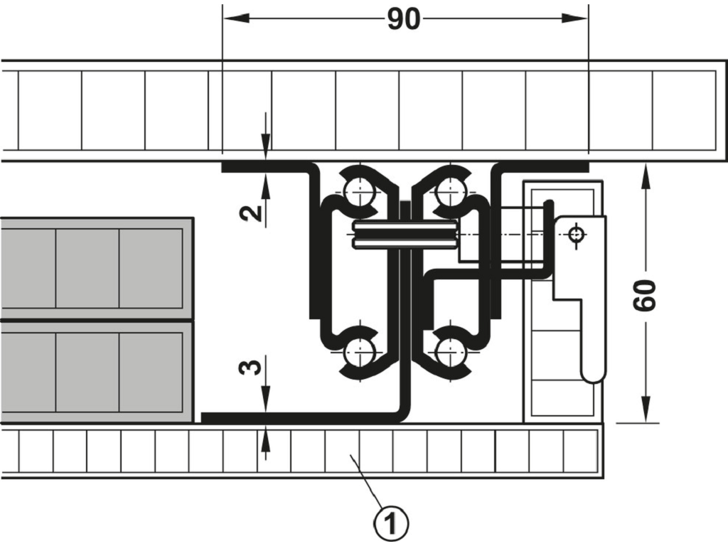 Guide Tavolo Apertura Centrale 3 Allunghe Portata kg.90 mm.120/2790 | Hafele - immagine 6